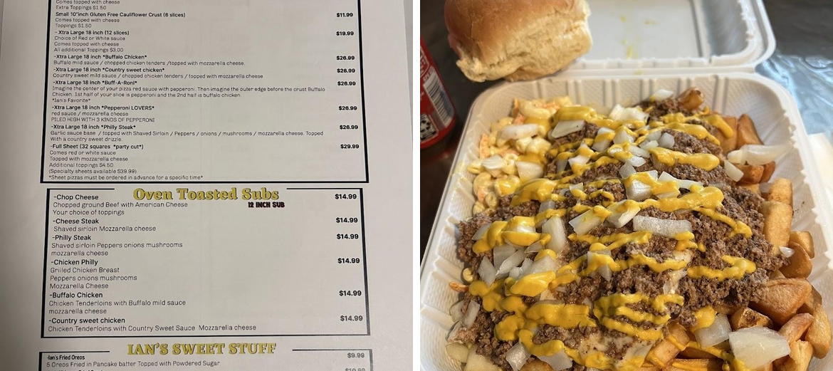 Ian's Neighborhood Hots Menu