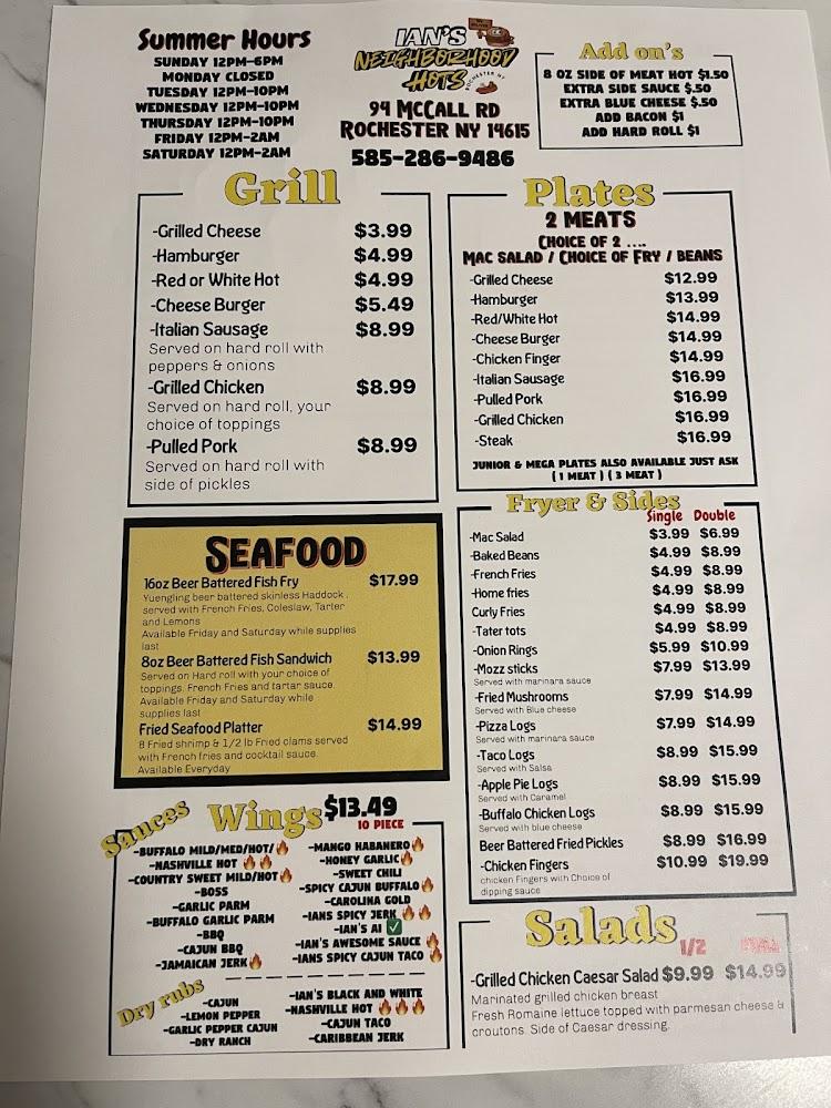 Ian's Neighborhood Hots Menu image 4